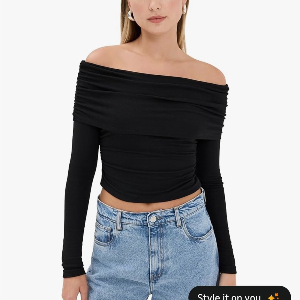 Lioness NWT Black Off-Shoulder Sweater